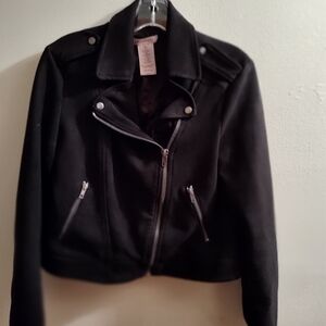 Woman's Black Philosophy Faux Suede Jacket Size S